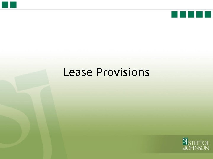 Lease Provisions 