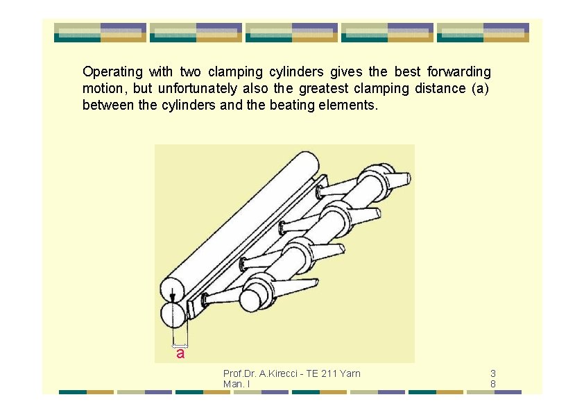 Operating with two clamping cylinders gives the best forwarding motion, but unfortunately also the