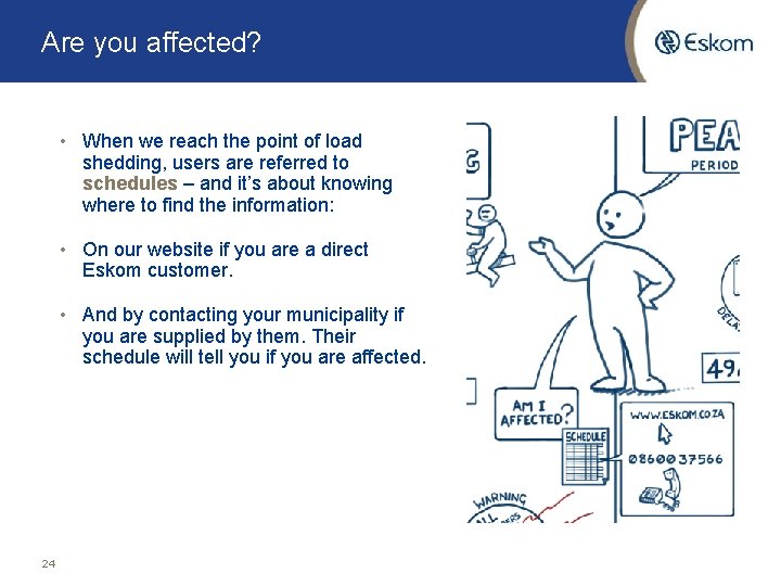 Are you affected? • When we reach the point of load shedding, users are