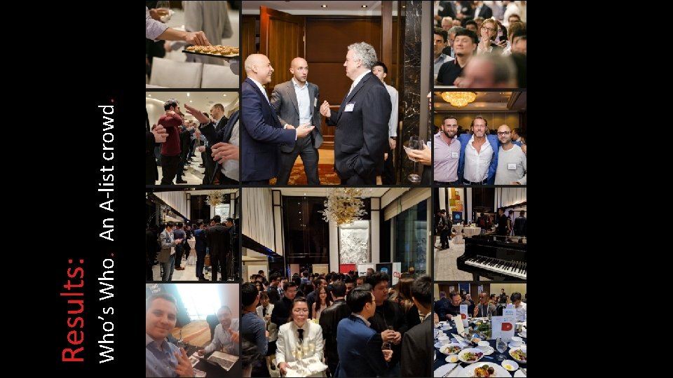  Who’s Who. An A-list crowd. Results: 