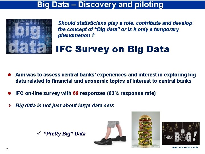 Rubric Big Data – Discovery and piloting Should statisticians play a role, contribute and
