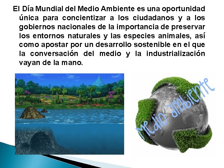 El Día Mundial del Medio Ambiente es una oportunidad única para concientizar a los