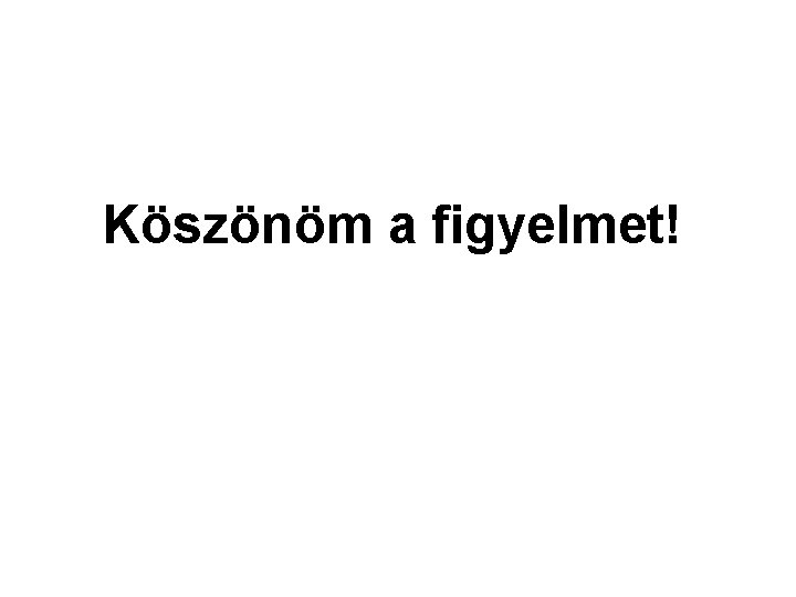 Köszönöm a figyelmet! 