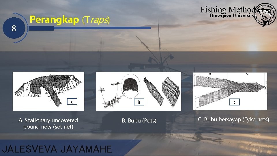 8 Fishing Method Brawijaya University Perangkap (Traps) a A. Stationary uncovered pound nets (set