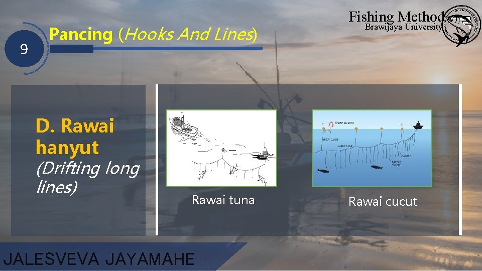 9 Pancing (Hooks And Lines) Fishing Method Brawijaya University D. Rawai hanyut (Drifting long
