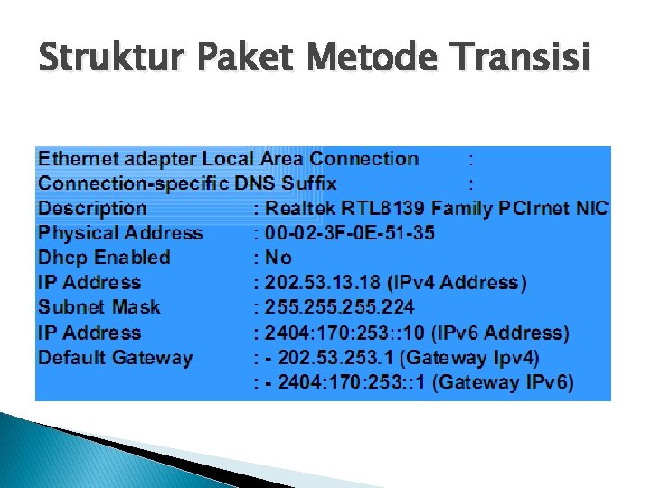 Struktur Paket Metode Transisi 