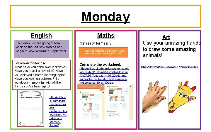 Monday English This week we are going to look back on the last few