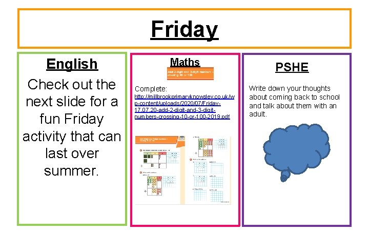 Friday English Check out the next slide for a fun Friday activity that can
