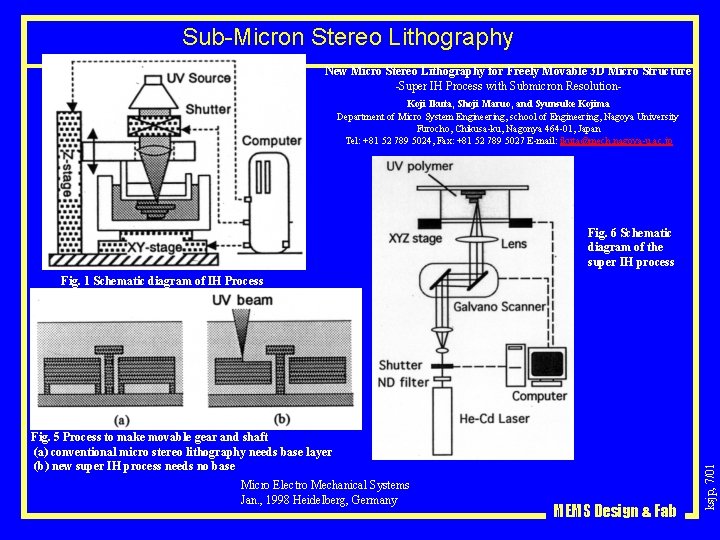 Sub-Micron Stereo Lithography New Micro Stereo Lithography for Freely Movable 3 D Micro Structure