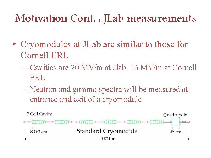 Motivation Cont. : JLab measurements • Cryomodules at JLab are similar to those for