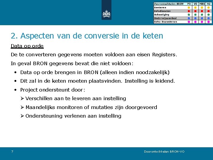 2. Aspecten van de conversie in de keten Data op orde De te converteren