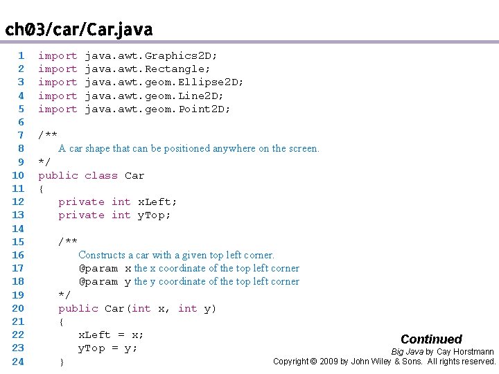 ch 03/car/Car. java 1 2 3 4 5 6 7 8 9 10 11 ch 03/car/Car. java 1 2 3 4 5 6 7 8 9 10 11