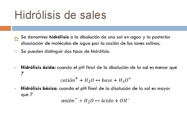 Hidrólisis de sales 