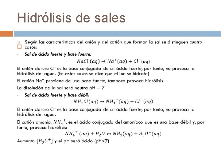 Hidrólisis de sales 