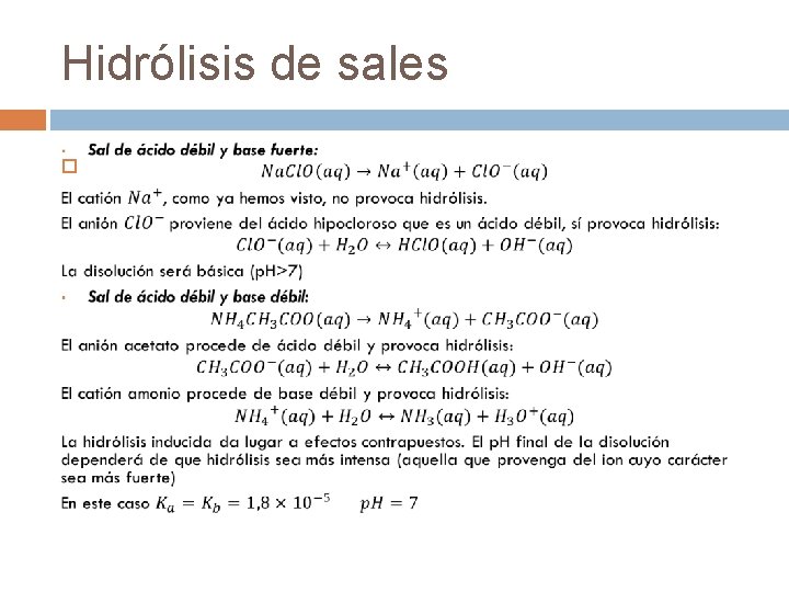 Hidrólisis de sales 