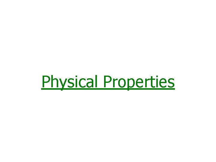 Physical Properties 