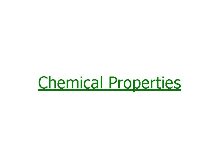 Chemical Properties 