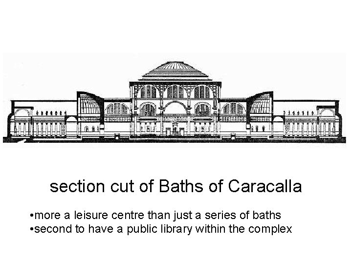 section cut of Baths of Caracalla • more a leisure centre than just a