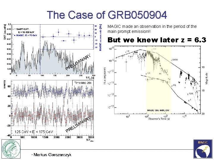 MAGIC made an observation in the period of the main prompt emission!! But we