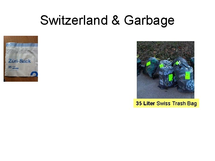 Switzerland & Garbage 35 Liter Swiss Trash Bag 