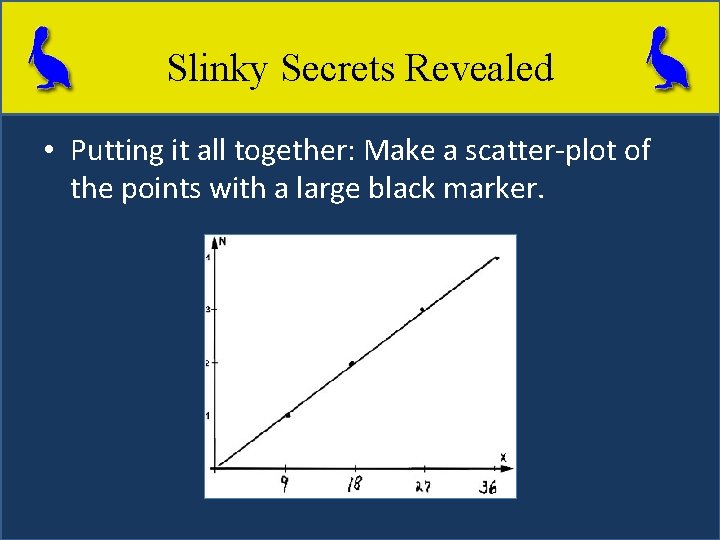 Slinky Secrets Revealed • Putting it all together: Make a scatter-plot of the points