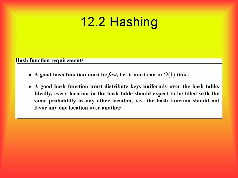 12. 2 Hashing 