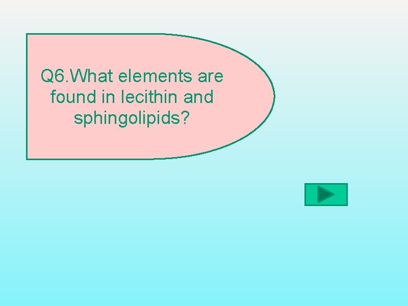 Q 6. What elements are found in lecithin and sphingolipids? 