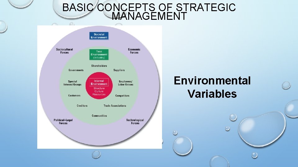 BASIC CONCEPTS OF STRATEGIC MANAGEMENT Environmental Variables BASIC CONCEPTS OF STRATEGIC MANAGEMENT Environmental Variables