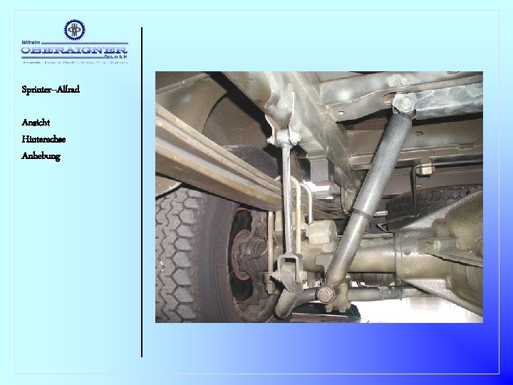 Sprinter–Allrad Ansicht Hinterachse Anhebung 