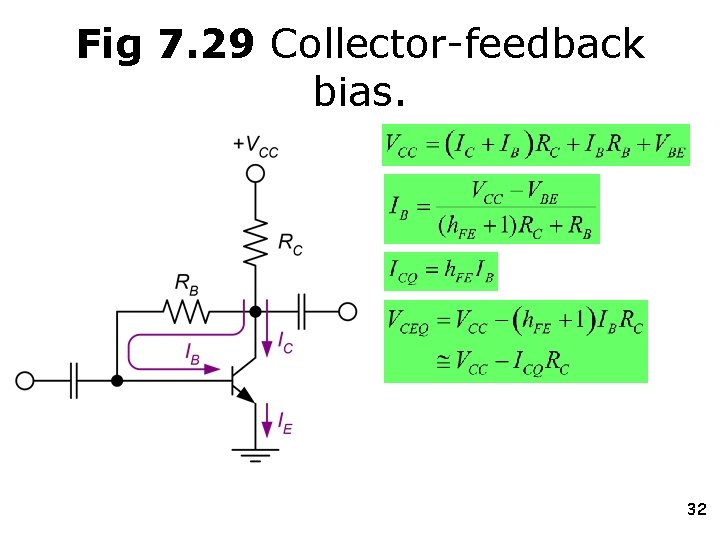 Fig 7. 29 Collector-feedback bias. 32 Fig 7. 29 Collector-feedback bias. 32