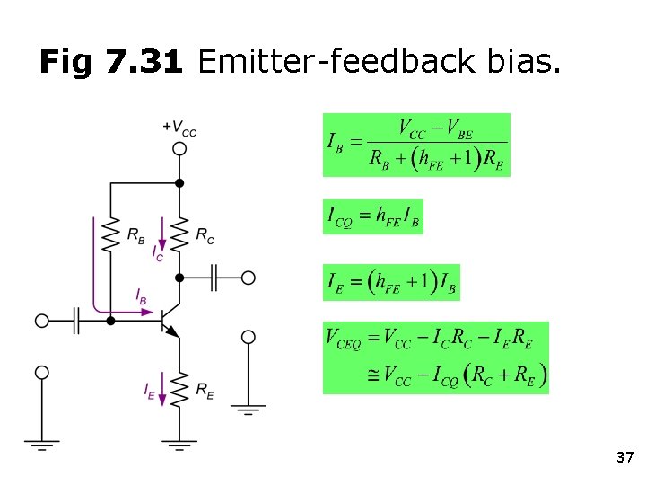 Fig 7. 31 Emitter-feedback bias. 37 