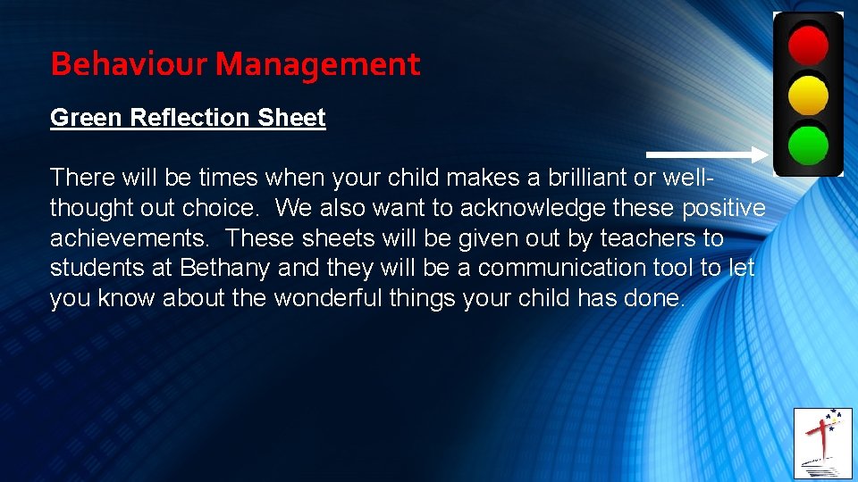 Behaviour Management Green Reflection Sheet There will be times when your child makes a