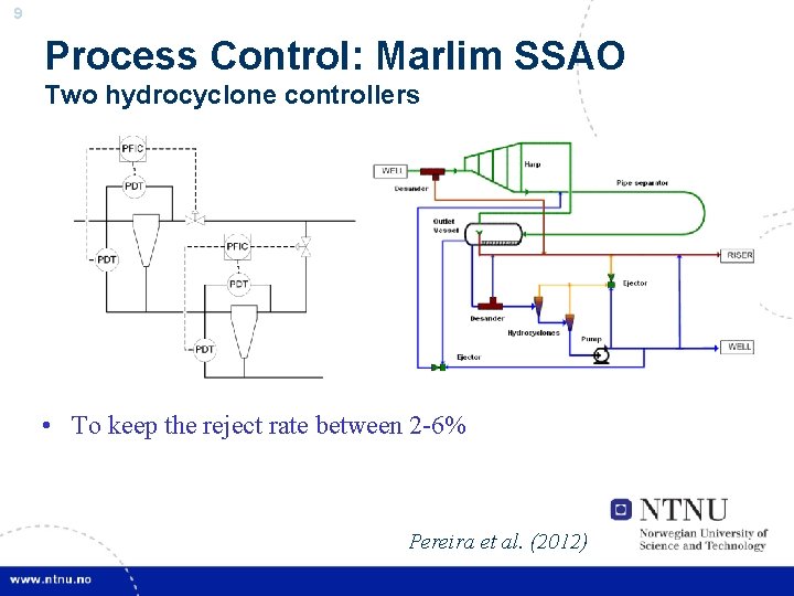9 Process Control: Marlim SSAO Two hydrocyclone controllers • To keep the reject rate