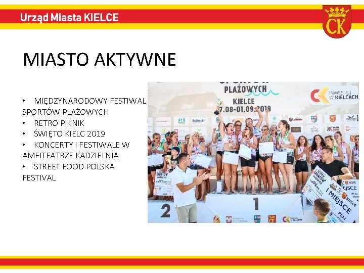 MIASTO AKTYWNE • MIĘDZYNARODOWY FESTIWAL SPORTÓW PLAŻOWYCH • RETRO PIKNIK • ŚWIĘTO KIELC 2019