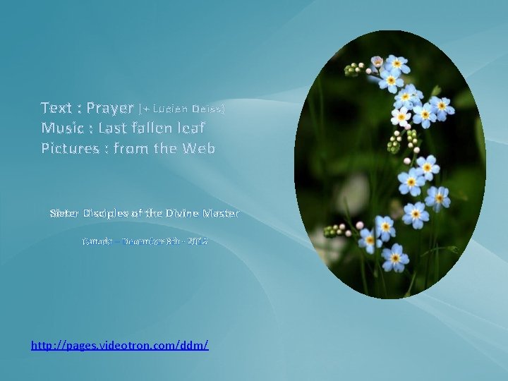 Text : Prayer (+ Lucien Deiss) Music : Last fallen leaf Pictures : from