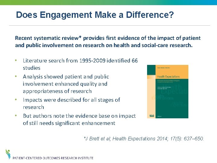 Does Engagement Make a Difference? Recent systematic review* provides first evidence of the impact