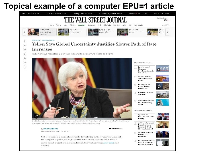 Topical example of a computer EPU=1 article Scott Baker, Nick Bloom and Steve Davis
