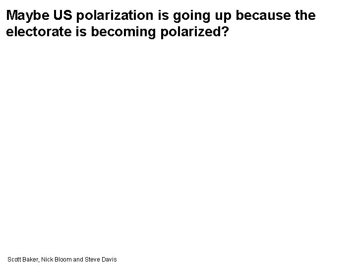 Maybe US polarization is going up because the electorate is becoming polarized? Scott Baker,