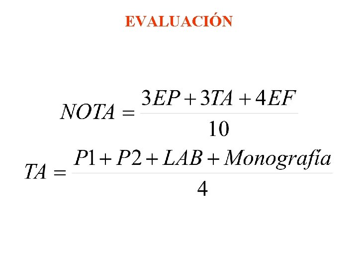 EVALUACIÓN 