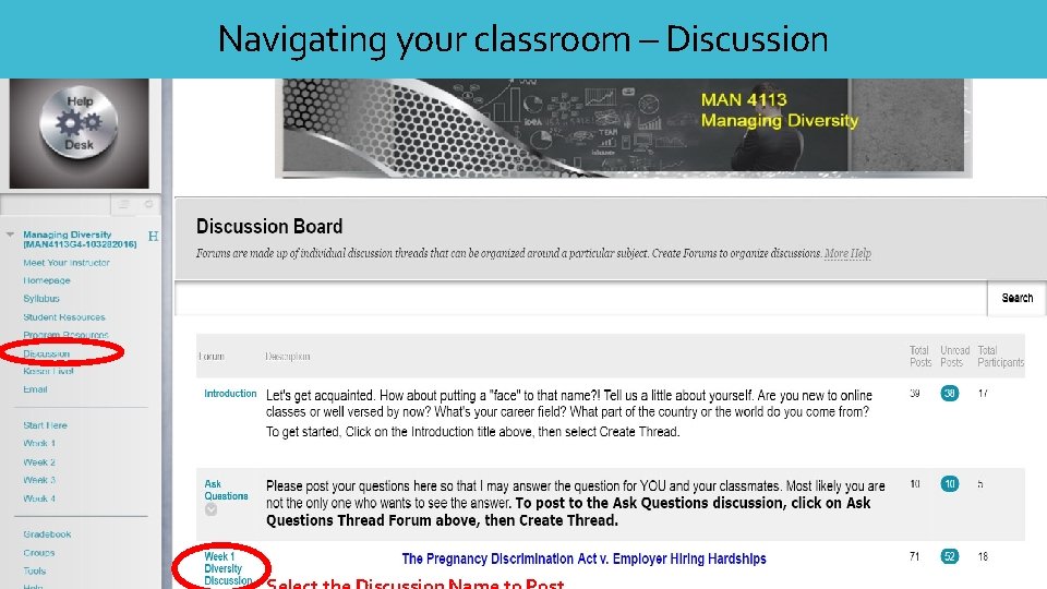 Navigating your classroom – Discussion Navigating your classroom – Discussion