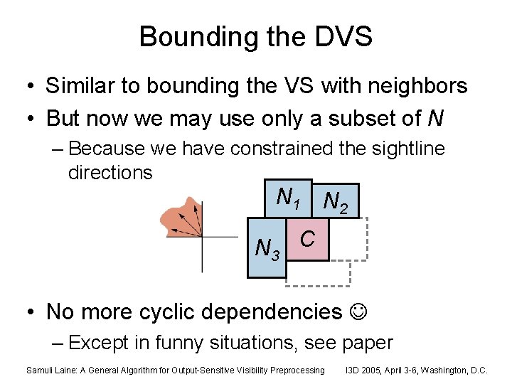 Bounding the DVS • Similar to bounding the VS with neighbors • But now
