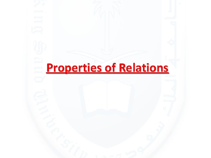 Properties of Relations 