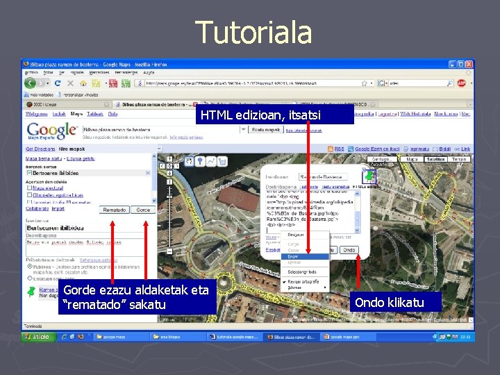 Tutoriala HTML edizioan, itsatsi Gorde ezazu aldaketak eta “rematado” sakatu Ondo klikatu 