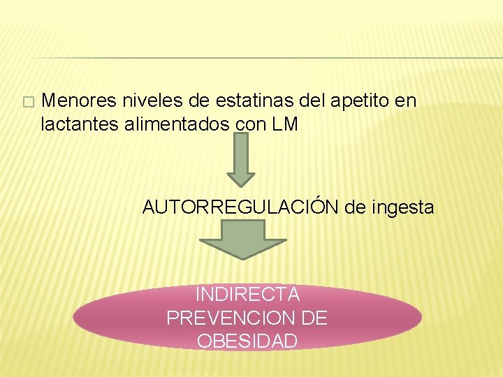 � Menores niveles de estatinas del apetito en lactantes alimentados con LM AUTORREGULACIÓN de