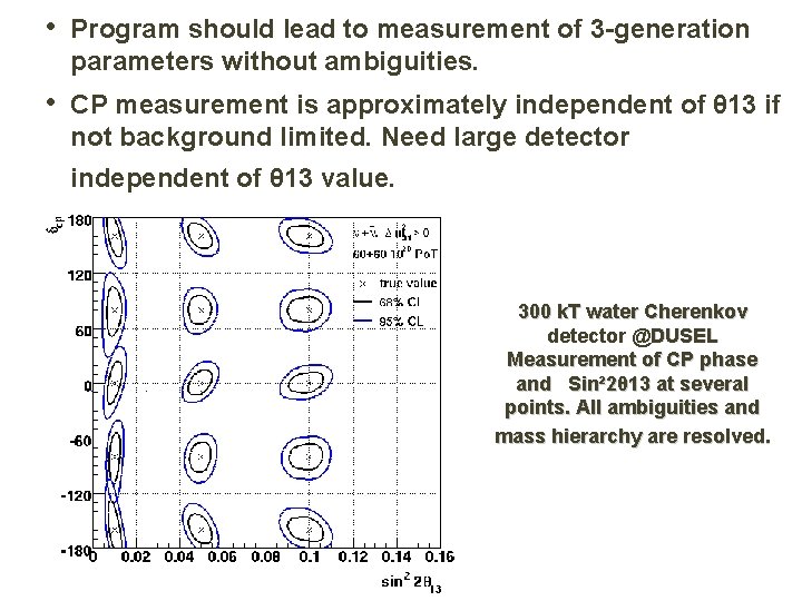  • Program should lead to measurement of 3 -generation parameters without ambiguities. •