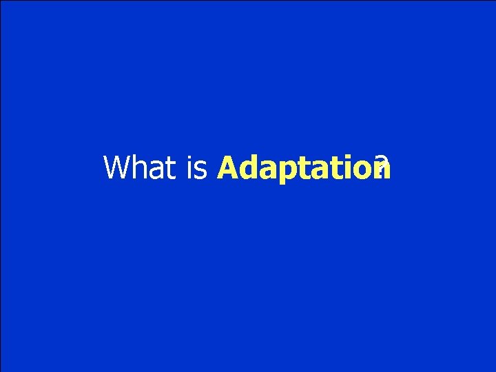 What is is Adaptation adaptation? ? What B 200 