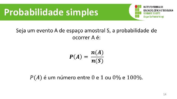 Probabilidade simples 14 