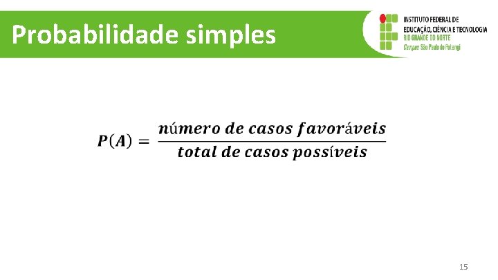 Probabilidade simples 15 