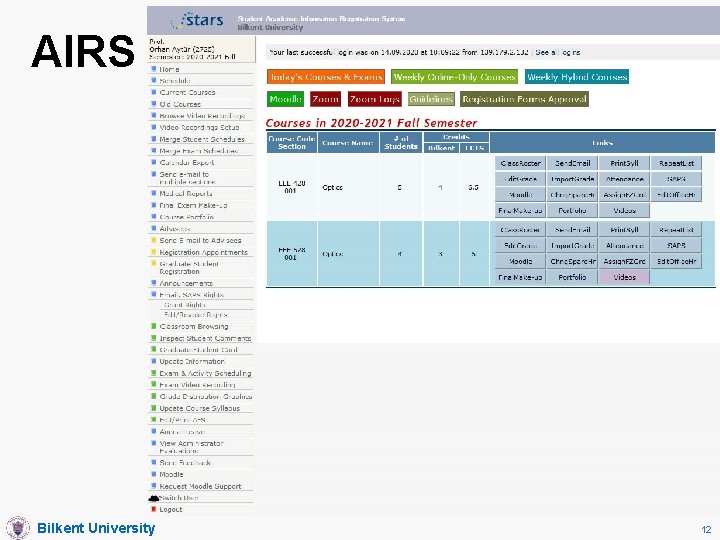 AIRS Bilkent University 12 