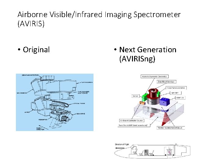 Airborne Visible/Infrared Imaging Spectrometer (AVIRIS) • Original • Next Generation (AVIRISng) 